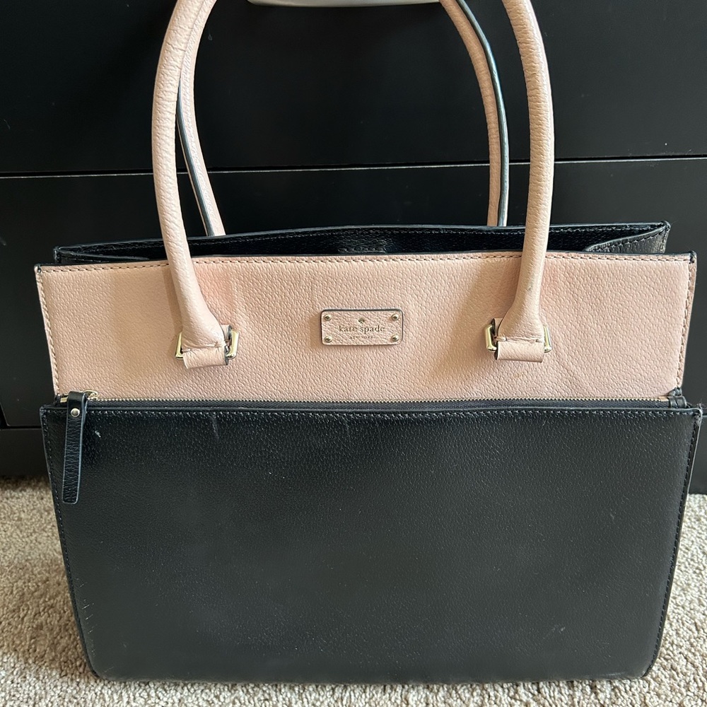 Black/Pink Kate Spade Laptop Tote